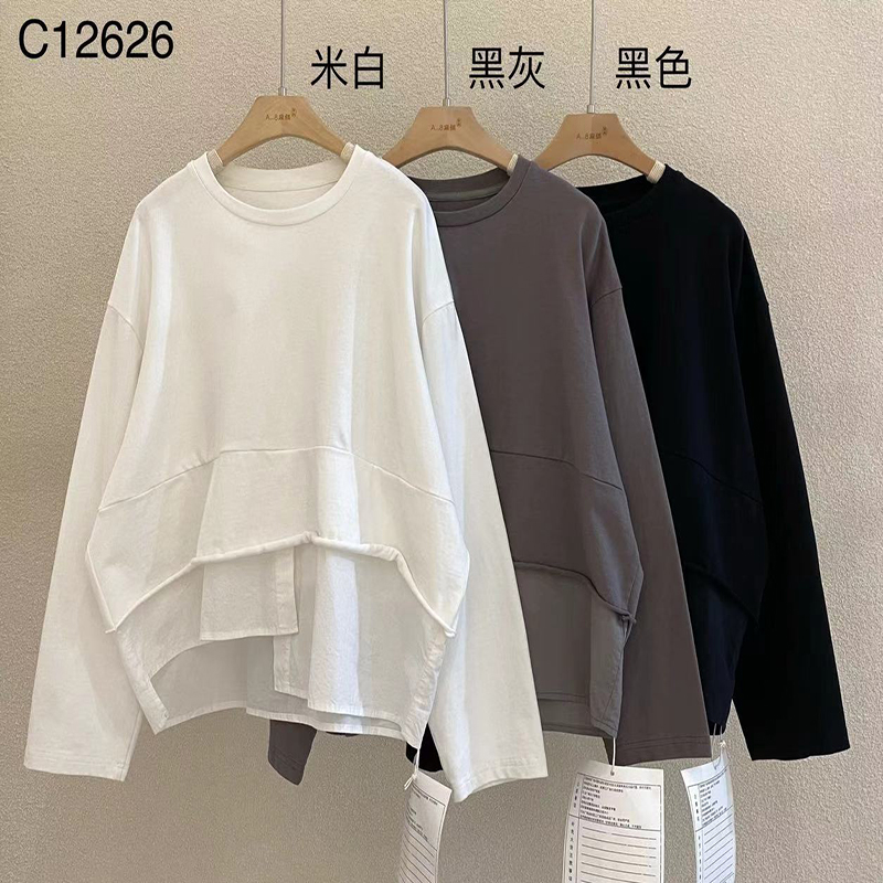 Loose-Fitting Design Minimalist Round Collar Stil Stummärmel Stil Casual Solid Farbe Baumwolle und Leinen überdimensioniert 12626 T-Shirts