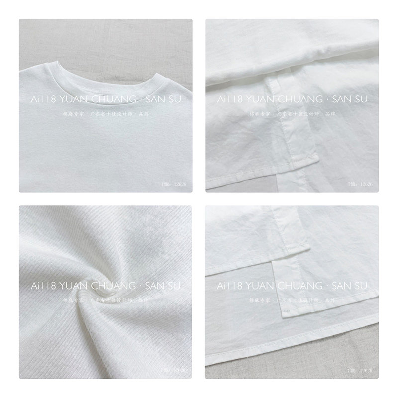 Loose-Fitting Design Minimalist Round Collar Stil Stummärmel Stil Casual Solid Farbe Baumwolle und Leinen überdimensioniert 12626 T-Shirts