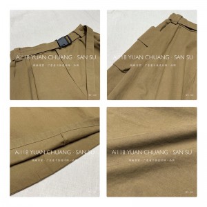 Loose-fitting Design Minimalist Straight Style Casual Solid Farbe Baumwolle und Leinen überdimensioniert Midi Rock 16525