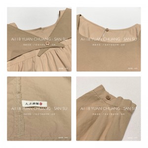 Locker sitzendes Design Minimalistisch Stilvoll Lässig Einfarbig Bedruckte Farbe Baumwolle und Leinen übergroße benutzerdefinierte 19595 Hemdkleider