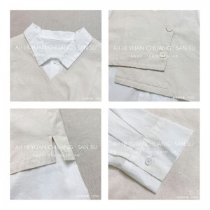 Loose-Fitting Design Minimalist Stylish Casual Solid color Stripped Überprüfte überdimensionierte kundenspezifische 19502 Lose Shirt + Weste