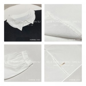 Loose-Fitting Design Minimalist Stylish Casual Solid color Stripped Überprüfte überdimensionierte kundenspezifische 19507 Langlose Shirt + Weste