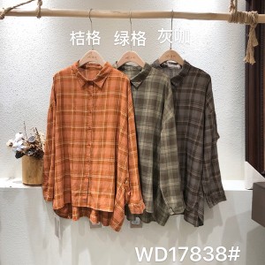 Loose-Fitting Design Minimalist Stylish Casual Solid color Stripped Überprüfte Oversized custom 17838 Loose Checked Shirt