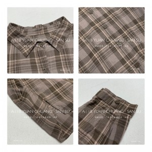 Loose-Fitting Design Minimalist Stylish Casual Solid color Stripped Überprüfte Oversized custom 17838 Loose Checked Shirt