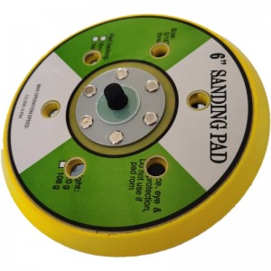 Werkseitig geliefert 125 mm 5-Zoll-Sicherungsscheibe Schleifgummirücken 150 mm M14 Pneumatischer Luftschleifer-Schleifpad