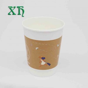 12oz Benutzerdefinierte doppelwandige Papierkaffeetassen Pappbecher zum Mitnehmen