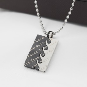 Großhandel Edelstahl Zwei-in-Eins True Love Anhänger Halskette