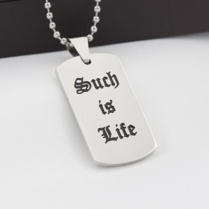 Benutzerdefinierte ID-Tag Personalisierte Hundemarke mit Text oder Bild Military Tag Inspirational Necklace Mens Womens Jewellry