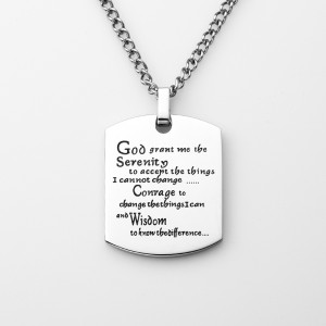 Stainless Steel Mens Womens Schmuck Militärmarke mit Worten Inspirational Neaklace Dog Tags Anhänger
