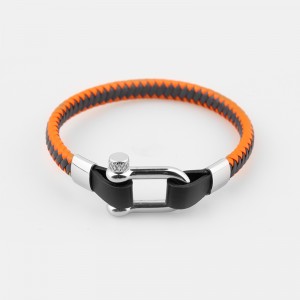 Braited Leather Bracelet Womens Armband Edelstahl Armband