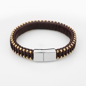 Armband mit mehreren Lagen geflochtener Lederarmband mit magnetischer Klammer