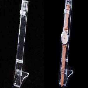 TMJ PP-587 Klare Acrylic Single Watch Display Halter Curved Plastic Wrist Watch Display Stands