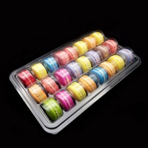 Benutzerdefinierte Größen Macarons Box 24 Fächer klare Süßigkeiten Verpackung Boxen Blister Box