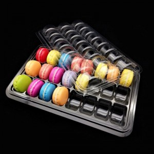 Benutzerdefinierte Größen Macarons Box 24 Fächer klare Süßigkeiten Verpackung Boxen Blister Box