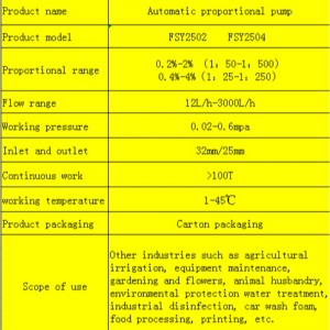 Automatische Proportionaldüngerpumpe