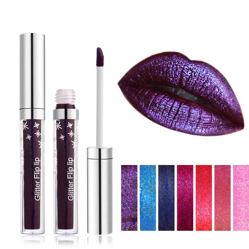 Glitzer flüssiger Lippenstift Diamant wasserdicht metallic lipgloss