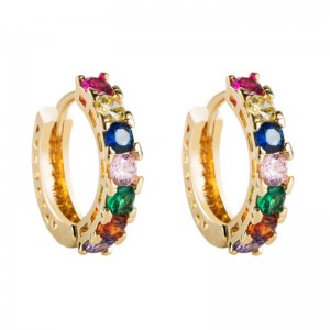 Koreanische Modeschmuck Messing Micro-Inline Zirkon Ohrringe Weibliche Ins Europäische und amerikanische Temperament C-förmige Ohrringe Wild Ohrringe Großhandel