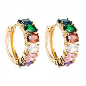 Grenzüberschreitende Mode-Accessoires wilde Zirkon Inlaid-Ohrringe Damen vergoldet europäisch und amerikanisch einfache Ohrringe Fabrik Großhandel