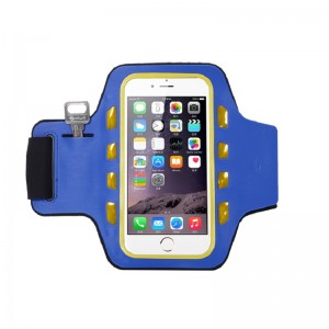 Kostenlose Probe kann angepasste Laufsport-LED-Light Black Armband-Telefon-Handytasche