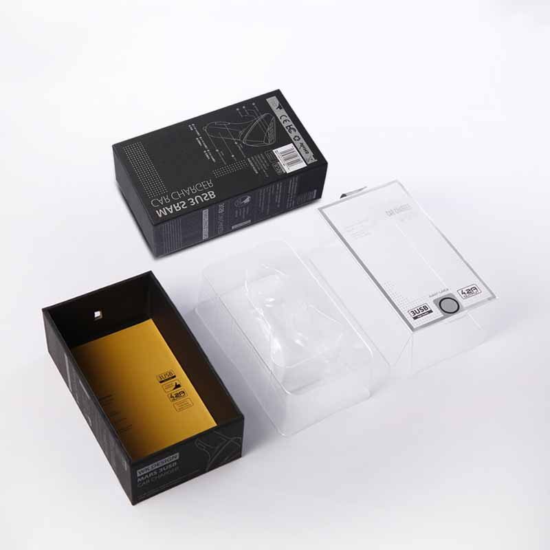 Drucktierfenster Auto-Ladegerät USB-Kabel-Box Luxus schwarze USB-Verpackungsboxen