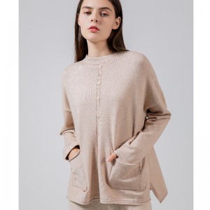 Lose Mode Trend Casual Joker Single Row Button Knit Top 68030#