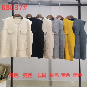 Modischer Trend lässig vielseitiger Strick falsche Taschenweste 68037#
