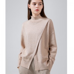 Modischer Trend Casual Joker Foundation High Neck Knit Split Single Top 68038#