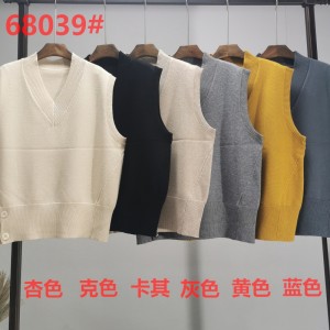 Mode Trend einfache Joker Freizeitbasis Strickweste 68039#
