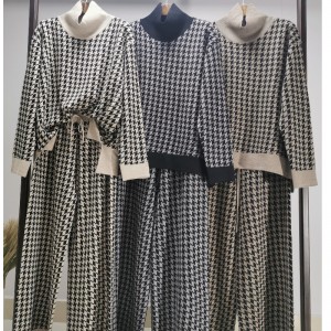 Modischer lässiger Joker gestrickt Qiandird-Putz-zweiteiliger Anzug 69002#