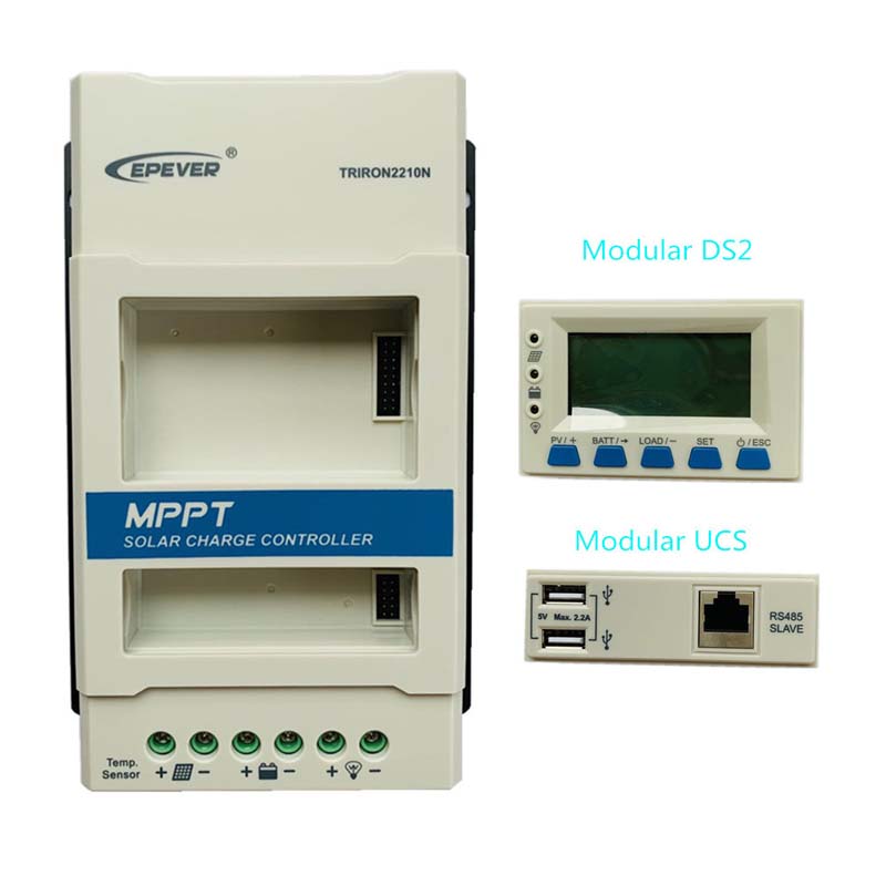 EPEVER 40A 30A 20A 10A Modularer MPPT-Solarladungsregler 12V24VDC MAX.100V PV-Eingang LCD-Display-Panel-Regler-Regler