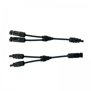 Solar-Photovoltaik-Anschluss Y Type 2-Zweig eins bis zwei, wasserdichter männlicher und weiblicher Sonnenkabel-Kabelverbinder