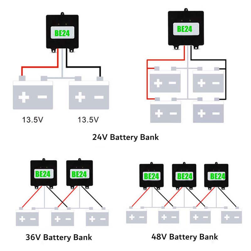 Batterie-Equalizer-Balance für 24V 36V 48V Batteriebanksystem für Gel-Flut-AGM-Blei-Säure-Batterien