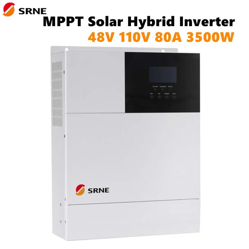SRNE MPPT Solar Hybrid Ladung Wechselrichter 80A Controller MAX 3500W Reine Sinuswellenwechselrichter 48V 110V PV Volt 145V 50Hz 60Hz Off-Grid