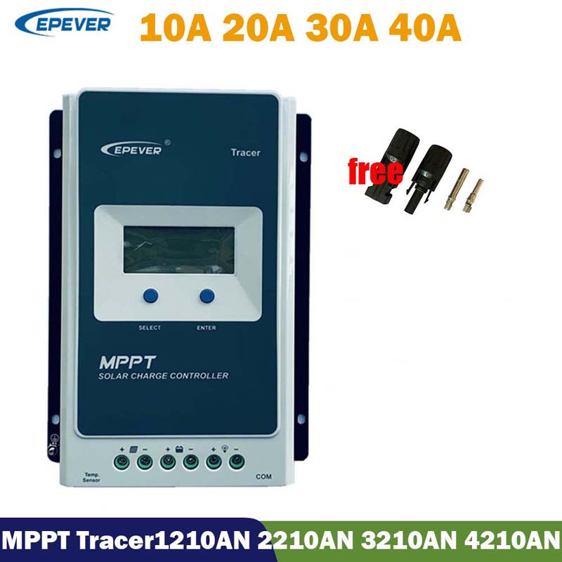 EPPT MPPT Tracer 12V 24V 40A 30A 20A 10A Solarladung Controller Panelregler LCD-Anzeige für Blei-Säure-Lithium-Batterie