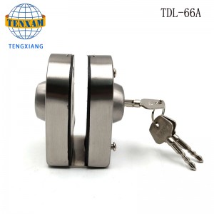 Hotelbad Rahmenlose Glastür Doppelschloss Edelstahl Glastürlatch 8 ~ 12mm Schiebeglas Türschloss