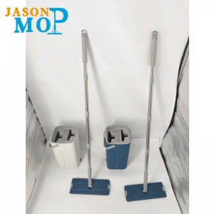 2021NEW Edelstahlabnehmbare Pole-Griff-Mopp, um flache Reinigungsmop mit Eimer-Systemabdeckung zu drücken