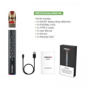 Iweycco Ghost Vape 650mAh 12W Pod Kit Elektronische Zigarette 2ML-Kassetten-Verdampfer für Sie