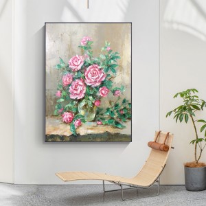 Fabrik Großhandel Blume reine handgemalte Acryl Leinwand-Malerei Wanddekor abstrakte Kunstwerk Leinwandöl für Wohnzimmer