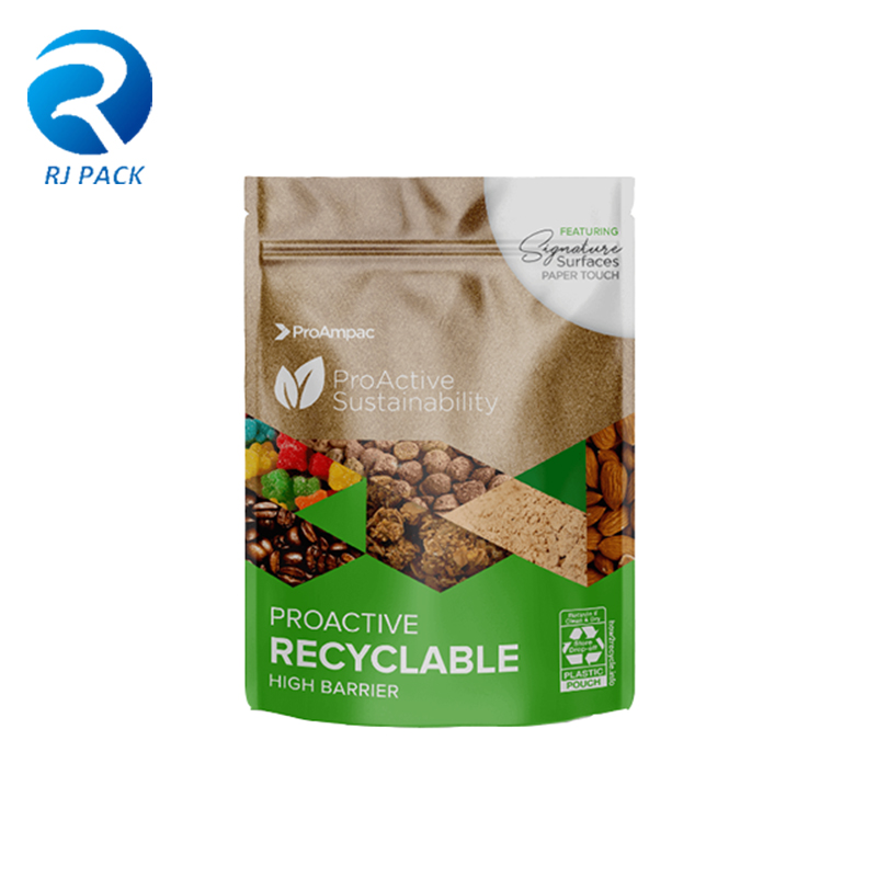 High Barrier Eco Recycelierbarer Stehbeutel für Lebensmittel- oder Non-Food-Verpackungen mit Reißverschluss