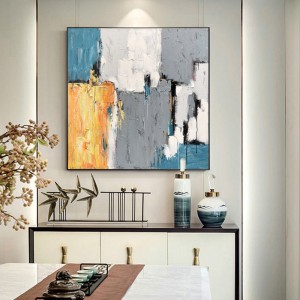 Neues Design Total handgemalte Goldfolie Wandkunst Abstrakte Leinwand Ölgemälde auf Leinwand Dehnbar