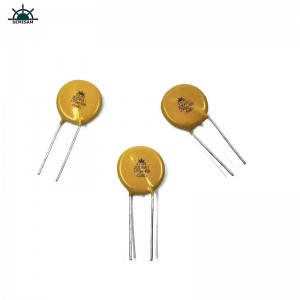 China ODM Electronics-Komponenten, Yellow Mov 20mm HVR20D681K Zinkoxid-Varistor für Stromversorgungsgeräte