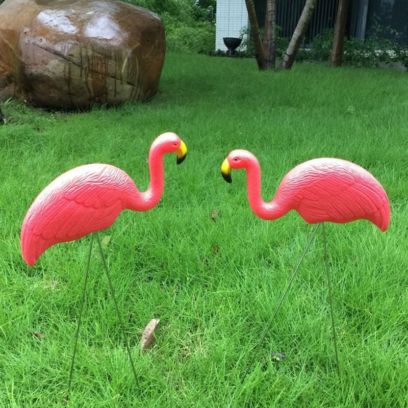 Kunststoff Simulation Flamingo Baby Dekoration Outdoor Garten Ornamente Harz Flamingo Figuren Gartenfestival Hochzeit Gartenarbeit Dekor