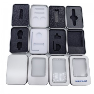 China Großhandel Nahrungsmittelgrad Kleine rechteckige Geschenk Tins USB-Flashdiskette Tin Box Auf Lager (87mm * 60mm * 18mm)