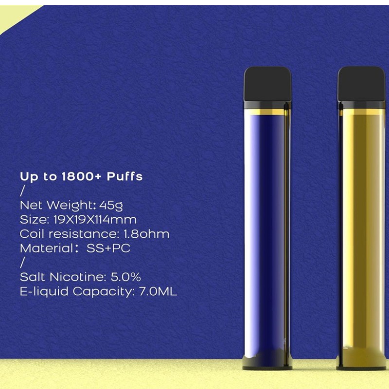 XXL-Einweg-Pod-Gerät Zigaretten 1800 Puffs Vorgefüllter Vape-Stift 7ML-Kassetten 950mAh E-Zigaretten