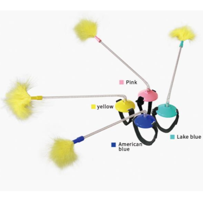Fabrik Direkte Lieferung von Haustiervorränen, Katze Selbstheilende Spielzeug Katze Kragen Hals Spielzeug Frühling Fuß mit Tap, um Katzenstab zunecken