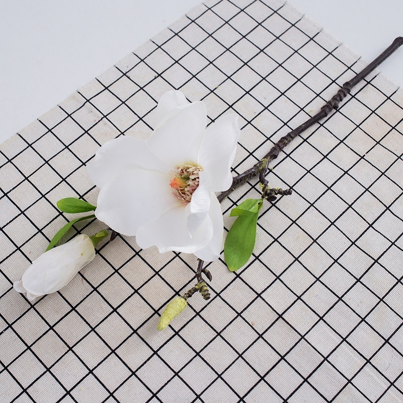 Heißer Verkauf Einzelzweig Künstliche Seidenblume Künstliche Magnolienblume für Hochzeit Tisch schmücken