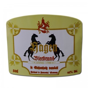 Benutzerdefinierte luxuriöse selbstkleber E Gold Alumiumaufkleber geprägtes persönliches Aluminium-Metall-Wein-Kennsatz für Rotwein-Flasche