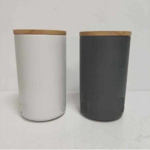 Großhandel große runde mit hölzernem deckel keramik stoneware lager kanister glas