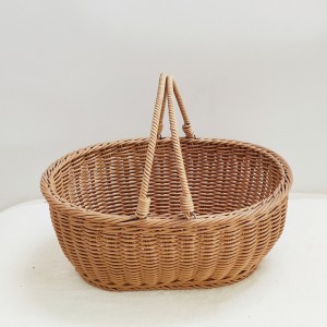 Exquisiter handverpackter ovaler Rattan-Korb