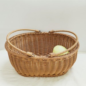 Exquisiter handverpackter ovaler Rattan-Korb